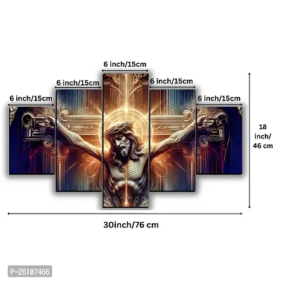 Jesus Christ Poster MDF Painting For Wall Decor Digital Reprint 18 inch x 30 inch Painting (Without Frame, Pack of 5)-thumb2