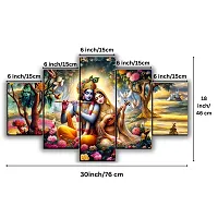 Radha Krishna Religious Mdf Wall Painting Digital Reprint 18 inch x 30 inch Painting (Without Frame, Pack of 5)-thumb1