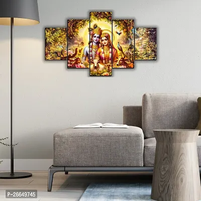 Radha Krishna Wall Painting For Living Room Digital Reprint 18 inch x 30 inch Painting (Without Frame, Pack of 5)-thumb4