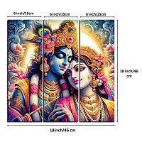 Radha Krishna Photo Wall Painting Digital Reprint 18 inch x 18 inch Painting (Without Frame, Pack of 3)-thumb1