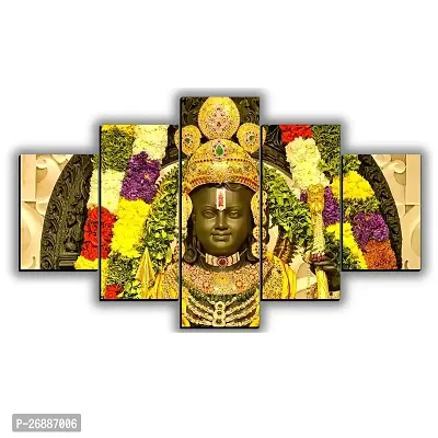 JB Creations Ram Mandir Ram Lala Photo Painting For Home Decor Digital Reprint 18 inch x 30 inch Painting (Without Frame, Pack of 5)