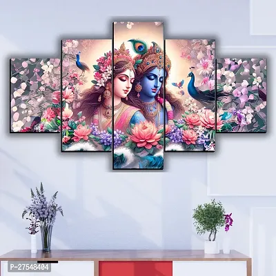 JB Creations Radha Krishna Painting for Home Decor, Bedroom, living Room and For Gifts Digital Reprint 18 inch x 30 inch Painting (Without Frame, Pack of 5)