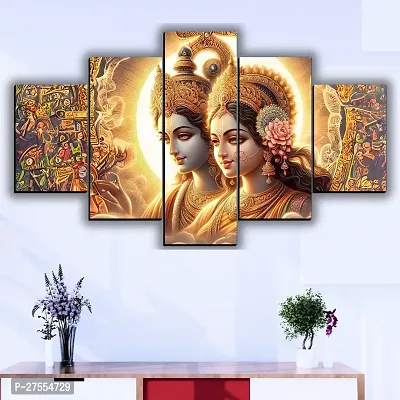 Radha Krishna Painting for Home Decor, Bedroom, living Room and For Gifts Digital Reprint 18 inch x 30 inch Painting (Without Frame, Pack of 5)