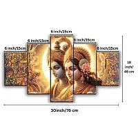 Radha Krishna Painting for Home Decor, Bedroom, living Room and For Gifts Digital Reprint 18 inch x 30 inch Painting (Without Frame, Pack of 5)-thumb2