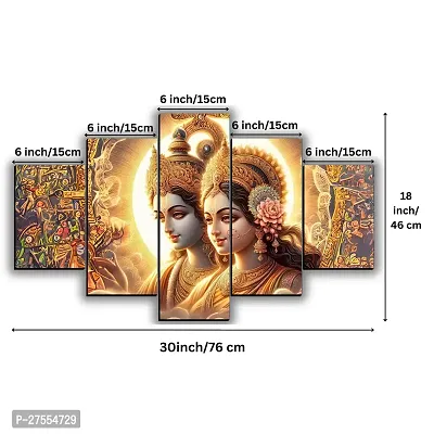 Radha Krishna Painting for Home Decor, Bedroom, living Room and For Gifts Digital Reprint 18 inch x 30 inch Painting (Without Frame, Pack of 5)-thumb3