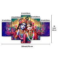 Radha Krishna Painting for Home Decoration (Without Frame, Pack of 5)-thumb2