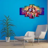 Radha Krishna Painting for Home Decoration (Without Frame, Pack of 5)-thumb1