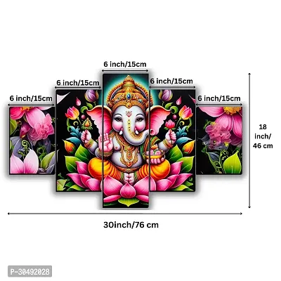 Ganesha Painting for Home Decoration 18 inch x 30 inch Painting (Without Frame, Pack of 5)-thumb3