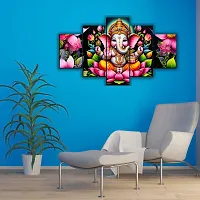 Ganesha Painting for Home Decoration 18 inch x 30 inch Painting (Without Frame, Pack of 5)-thumb1