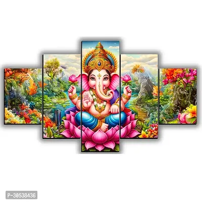 Ganesh Ji Wall Photo Painting For Wall Decor 18 inch x 30 inch ( Pack of 5)