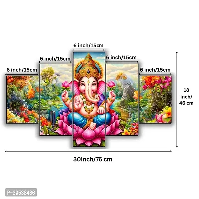 Ganesh Ji Wall Photo Painting For Wall Decor 18 inch x 30 inch ( Pack of 5)-thumb3