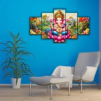 Ganesh Ji Wall Photo Painting For Wall Decor 18 inch x 30 inch ( Pack of 5)-thumb1