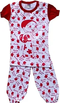 Kids Casual Cotton Printed Cotton Girl's T-Shirt  Pajama ,Summerwear Clothing Set For Girls Multicolor Combo Pack of 5-thumb2