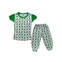 Kids Casual Cotton Printed Cotton Girl's T-Shirt  Pajama ,Summerwear Clothing Set For Girls Multicolor Combo Pack of 5-thumb1