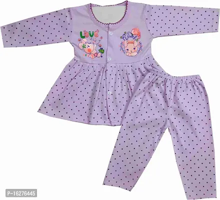 ZooZee Cotton Dress set for Baby Girl with Full sleeves Frock Top Jhabla and Full Length Pajamas Pack of 3-thumb4