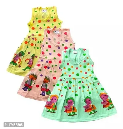 ZooZee Baby Girls Fancy Frock Best Quality Pack of 3Pc-thumb0