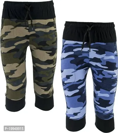 ZooZee Printed Army Lower for Boys | Hosiery Cotton Army Boys Track Pants Pack-2-thumb0