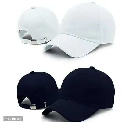 Stylist Cotton Solid Caps For Men Pack Of 2