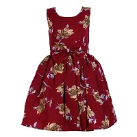 Heavens Creation Casual Frock for Baby Girls,Marron Printed and Nevy Pink, Size 9-10 Years,Pack of 2-thumb1
