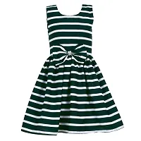 Heavens Creation Casual Frock for Baby Girls,Nevy Striped and Teek Green Striped, Size 8-9 Years,Pack of 2-thumb2