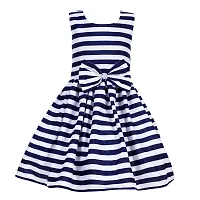 Heavens Creation Casual Frock for Baby Girls,Nevy Striped and Teek Green Striped, Size 8-9 Years,Pack of 2-thumb1