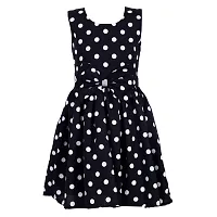Heavens Creation Casual Frock for Baby Girls,Olive Printed and Black Polka, Size 7-8 Years,Pack of 2-thumb2