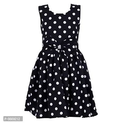 Heavens Creation Casual Frock for Baby Girls,Olive Printed and Black Polka, Size 7-8 Years,Pack of 2-thumb3