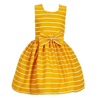Heavens Creation Casual Frock for Baby Girls,Yellow Striped and Blue Printed, Size 2-3 Years,Pack of 2-thumb1