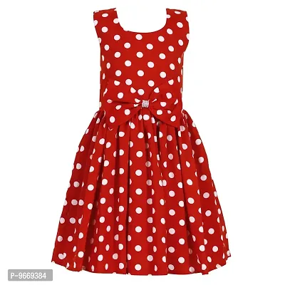 Heavens Creation Casual Frock for Baby Girls,Nevy Pink and Red Polka, Size 10-11 Years,Pack of 2-thumb3