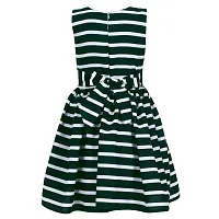 Heavens Creation Casual Frock for Baby Girls,Nevy Striped and Teek Green Striped, Size 8-9 Years,Pack of 2-thumb3