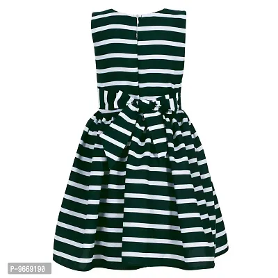 Heavens Creation Casual Frock for Baby Girls,Nevy Striped and Teek Green Striped, Size 8-9 Years,Pack of 2-thumb4