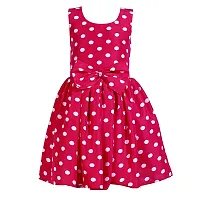 Heavens Creation Casual Frock for Baby Girls,Rani Polka and Yellow Polka, Size 8-9 Years,Pack of 2-thumb1