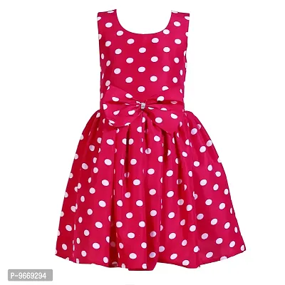 Heavens Creation Casual Frock for Baby Girls,Rani Polka and Yellow Polka, Size 8-9 Years,Pack of 2-thumb2