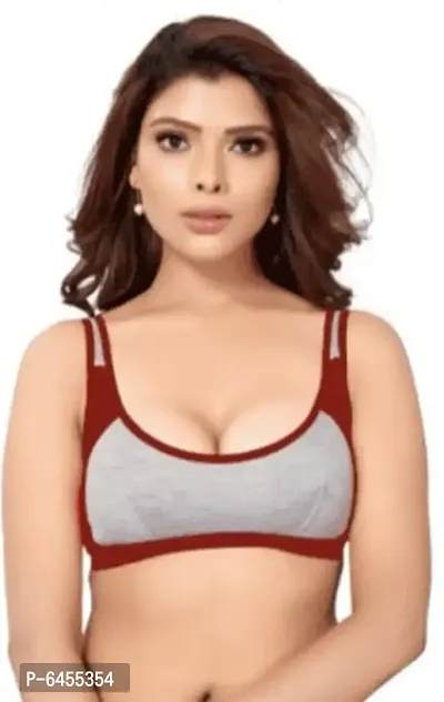 Stylish Cotton Sports Non Padded Bra For Women