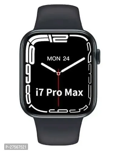 i7 Pro Max Unisex Smart Watch with Calling, Working with Side Key Rotation, Heart Rate Monitor for Man  Woman (Black)-thumb0