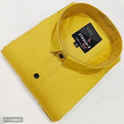 Gold Cotton Casual Shirts For Men