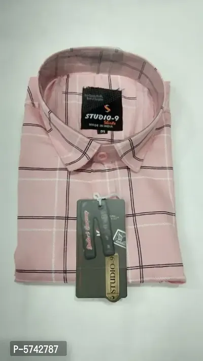 Pink Cotton Printed Casual Shirts For Men