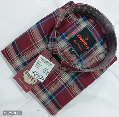 Stylish Cotton Blend Checked Long Sleeves Casual Shirt