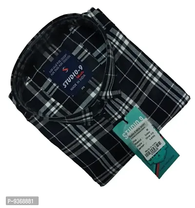 Classic Cotton Blend Checked Casual Shirts for Men-thumb0