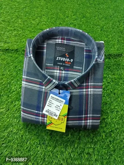 Classic Cotton Blend Checked Casual Shirts for Men