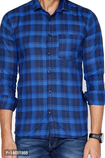 Classic Cotton Checked Casual Shirts For Men-thumb0