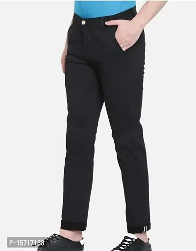 Fancy Cotton Casual Trousers For Men-thumb0