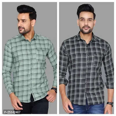Classic Cotton Blend Casual Shirts For Men Combo