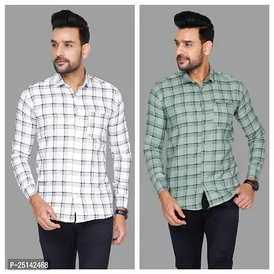 Classic Cotton Blend Casual Shirts For Men Combo-thumb0