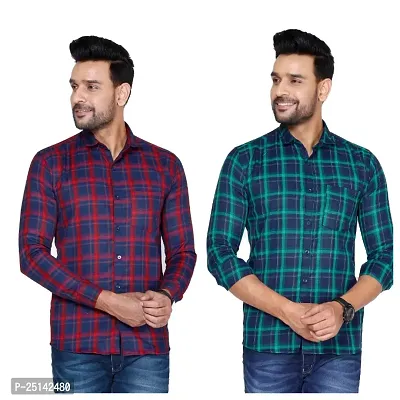 Classic Cotton Blend Casual Shirts For Men Combo