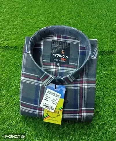 Fancy Cotton Checked Casual Shirts For Men-thumb0