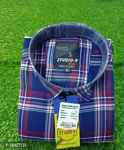 Fancy Cotton Checked Casual Shirts For Men