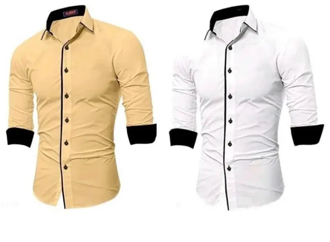 Reliable Polycotton Long Sleeves Casual Shirts For Men Pack of 2