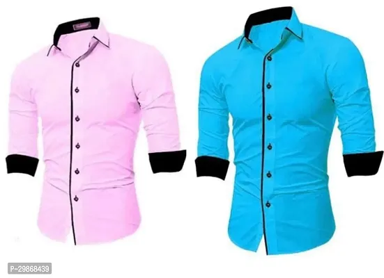 Reliable Polycotton Long Sleeves Casual Shirts For Men Pack of 2