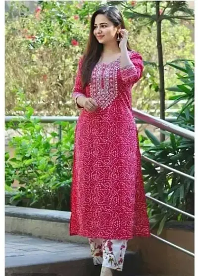 Reliable Rayon Kurta with Pant Set For Women